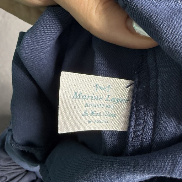 Marine Layer Pants Womens S‎ Blue Wide Leg Belted Paper Bag Elastic Waist - Picture 12 of 12